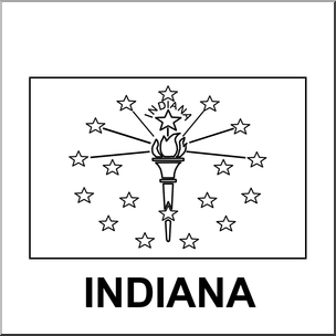 Clip Art: Flags: Indiana B&W