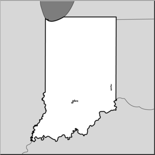 Clip Art: US State Maps: Indiana Grayscale