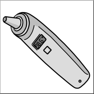 Clip Art: Medicine & Medical Technology: Thermometer: Infrared Ear Grayscale