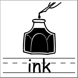 Clip Art: Basic Words: Ink B&W Labeled