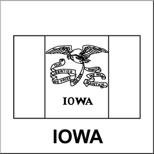 Clip Art: Flags: Iowa B&W