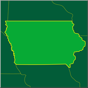 Clip Art: US State Maps: Iowa Color