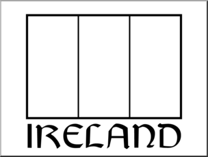 Clip Art: Irish Flag BW