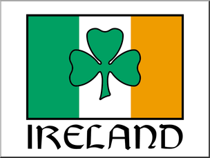 Clip Art: Irish Flag w/ Shamrock Color