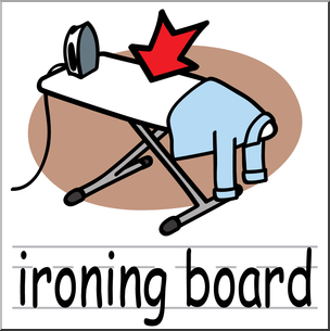 Clip Art: Basic Words: Ironing Board Color Labeled