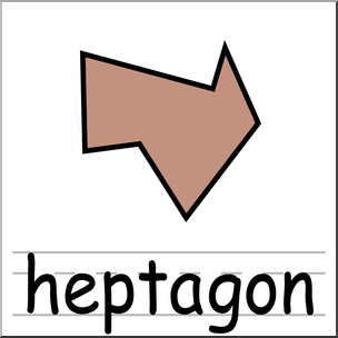 Clip Art: Irregular Polygons: Heptagon Color Labeled
