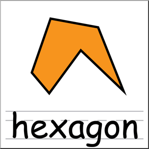 Clip Art: Irregular Polygons: Hexagon Color Labeled