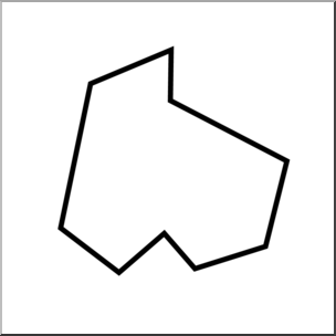 Clip Art: Irregular Polygons: Nonagon B&W Unlabeled