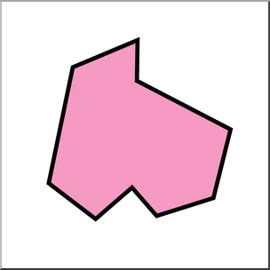 Clip Art: Irregular Polygons: Nonagon Color Unlabeled