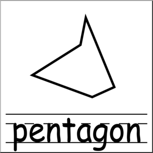 Clip Art: Irregular Polygons: Pentagon B&W Labeled