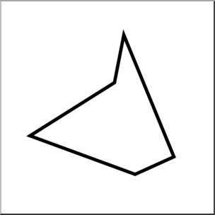 Clip Art: Irregular Polygons: Pentagon B&W Unlabeled