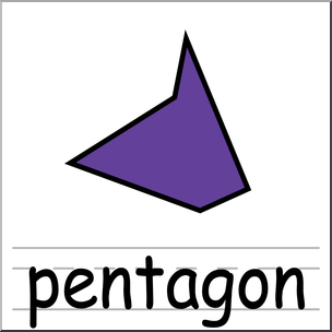 Clip Art: Irregular Polygons: Pentagon Color Labeled