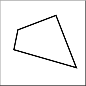 Clip Art: Irregular Polygons: Quadrilateral B&W Unlabeled