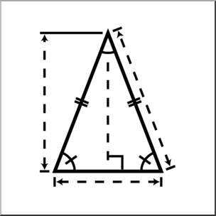 Clip Art: Shapes: Triangle: Isosceles Geometry B&W Unlabeled