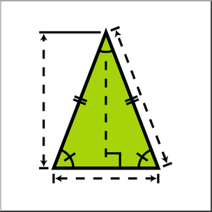 Clip Art: Shapes: Triangle: Isosceles Geometry Color Unlabeled