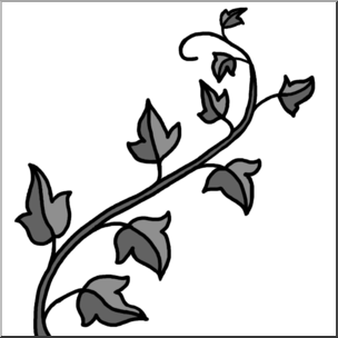 Clip Art: Ivy Grayscale