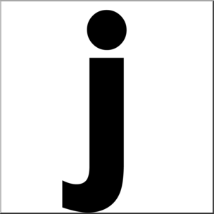 Clip Art: Alphabet Set 00: J Lower Case BW