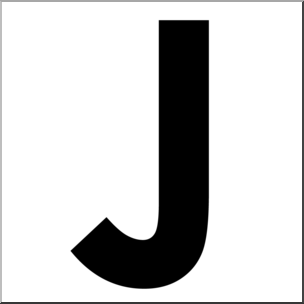 Clip Art: Alphabet Set 00: J Upper Case BW