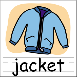 Clip Art: Basic Words: Jacket Color Labeled