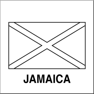 Clip Art: Flags: Jamaica B&W