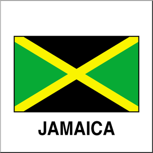 Clip Art: Flags: Jamaica Color