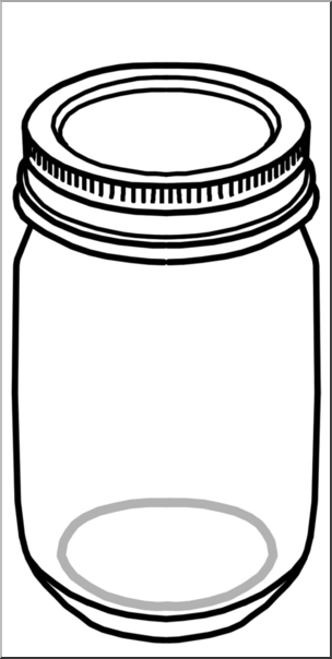Clip Art: Food Containers: Jar B&W