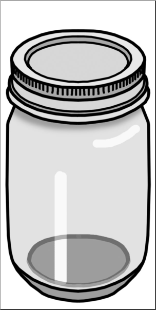 Clip Art: Food Containers: Jar Grayscale