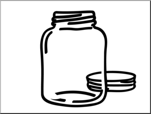 Clip Art: Basic Words: Jar B&W Unlabeled