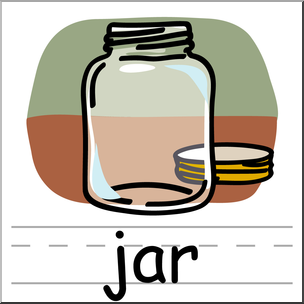 Clip Art: Basic Words: Jar Color Labeled