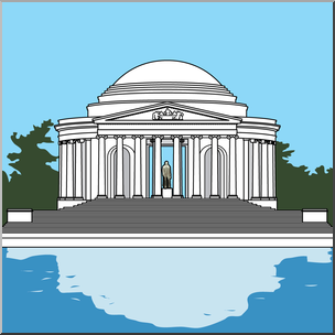 Clip Art: Jefferson Memorial Color
