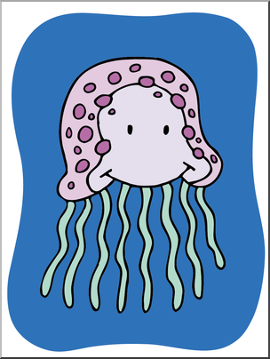 Clip Art: Cartoon Jellyfish Color 1