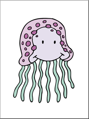 Clip Art: Cartoon Jellyfish Color 2