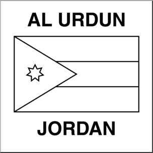 Clip Art: Flags: Jordan B&W