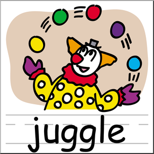 Clip Art: Basic Words: Juggle Color Labeled