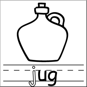 Clip Art: Basic Words: -ug Phonics: Jug B&W