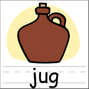 Clip Art: Basic Words: Jug Color Labeled
