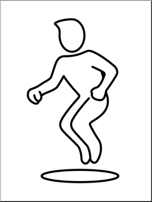Clip Art: Simple Exercise: Jump and Hop B&W