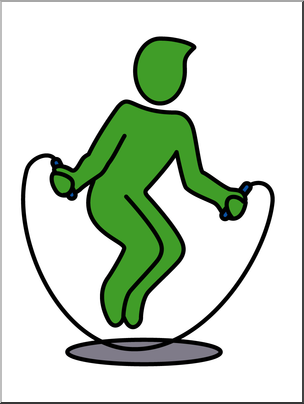 Clip Art: Simple Exercise: Jump Rope Color