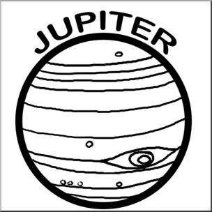 Clip Art: Planets: Jupiter B&W
