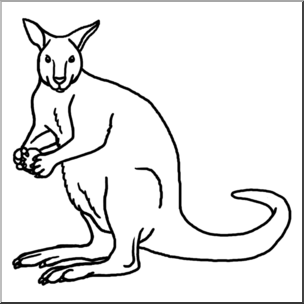 Clip Art: Kangaroo B&W