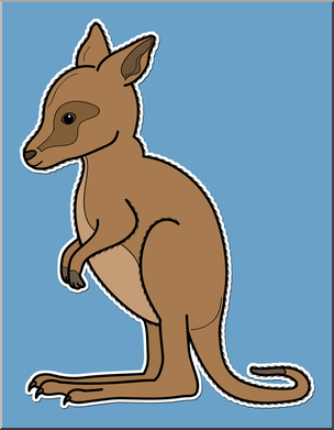 Clip Art: Baby Animals: Kangaroo Joey Color 2