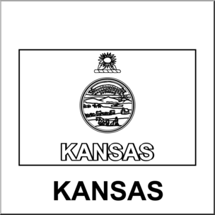 Clip Art: Flags: Kansas B&W
