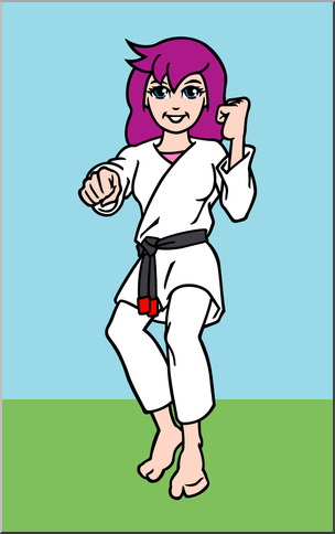 Clip Art: Karate Girl Color