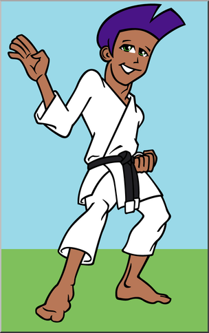 Clip Art: Karate Guy Color