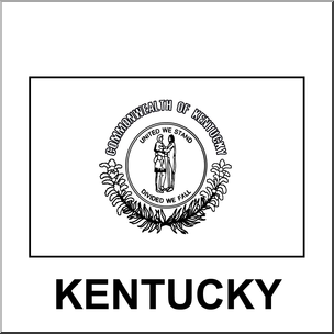 Clip Art: Flags: Kentucky B&W