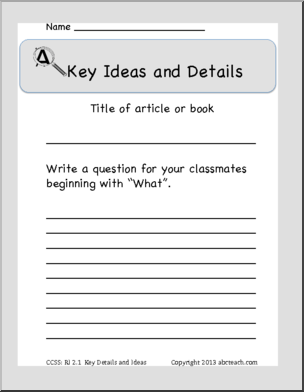 ELA: Key Ideas and Details (grade 2)