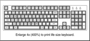 Clip Art: Computer Keyboard Grayscale