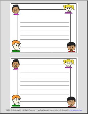 Note Pad: Kids with Stationary Lines