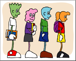 Clip Art: Cartoon School Scene: Classroom 13 Color