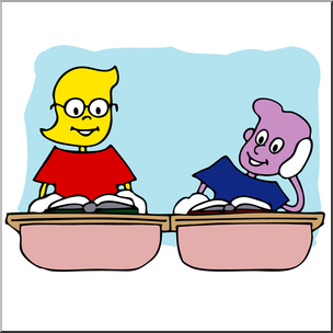 Clip Art: Cartoon School Scene: Classroom 08 Color